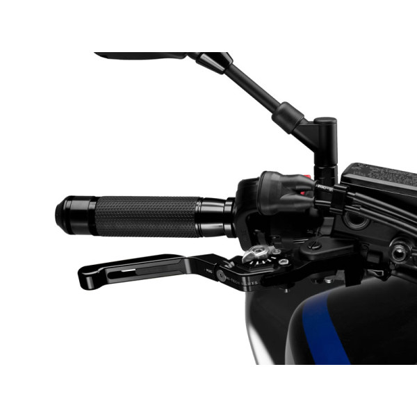 Puig Extendable Folding V3 Brake (Black Extender With Blue Selector) Silver